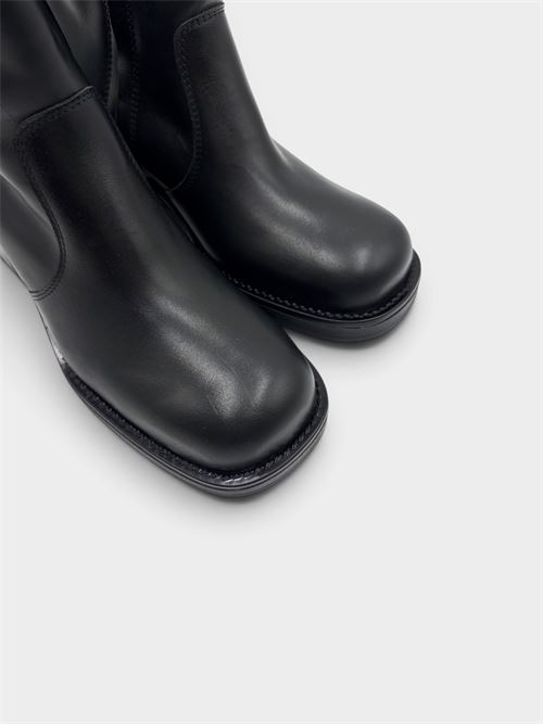 Stivaletto nero in pelle con tacco basso IL LACCIO | 5438VITELO NERO
